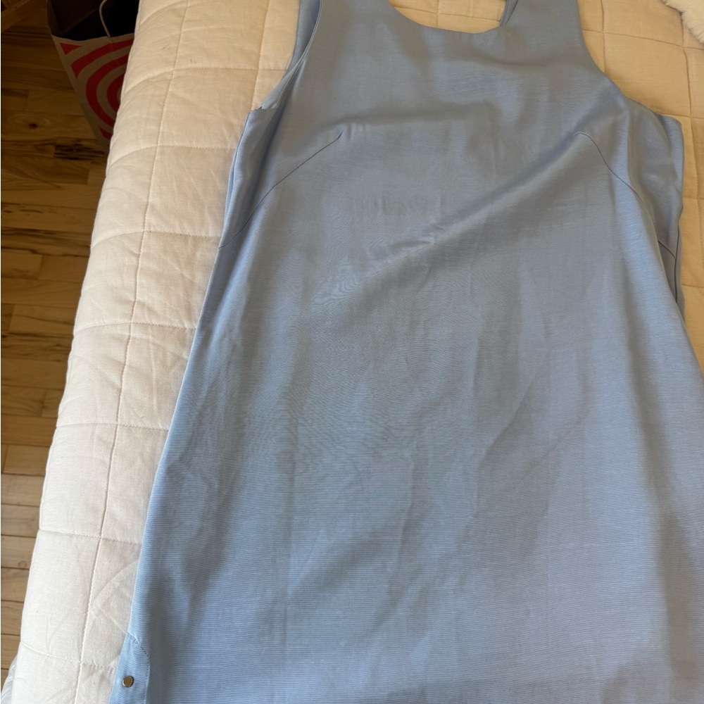 Light FRNCH Blue Sleeveless Shift Dress